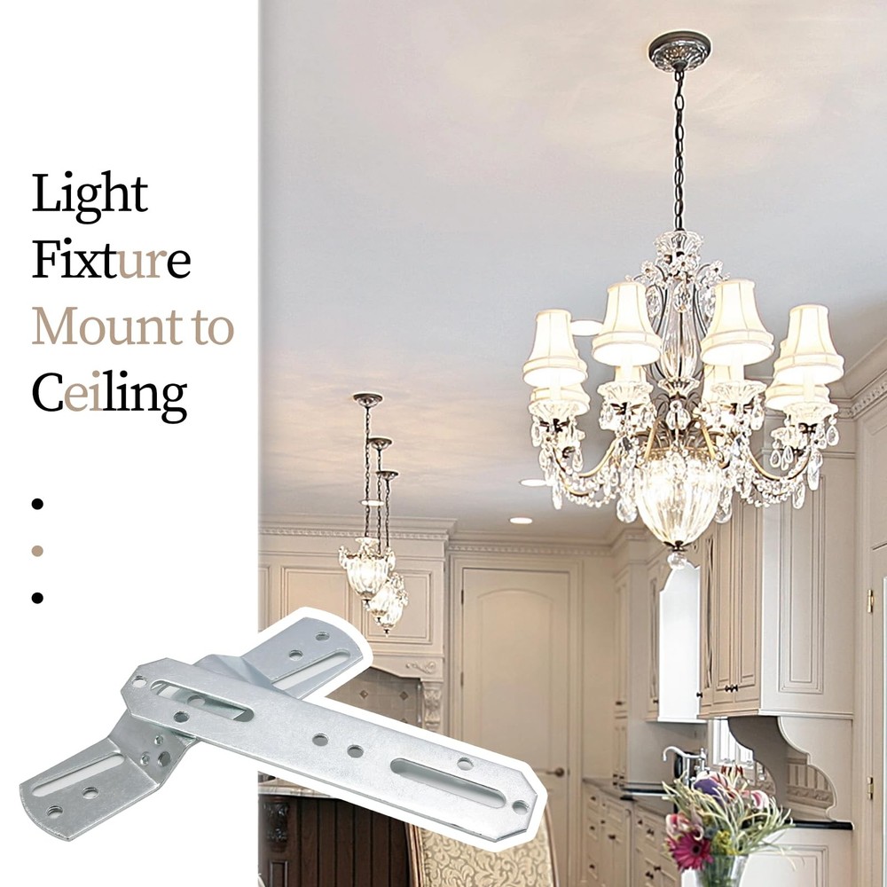 Luomorgo 2 Sets 4" Light Fixture Mounting Bracket, Universal 2 Sets, Silver
