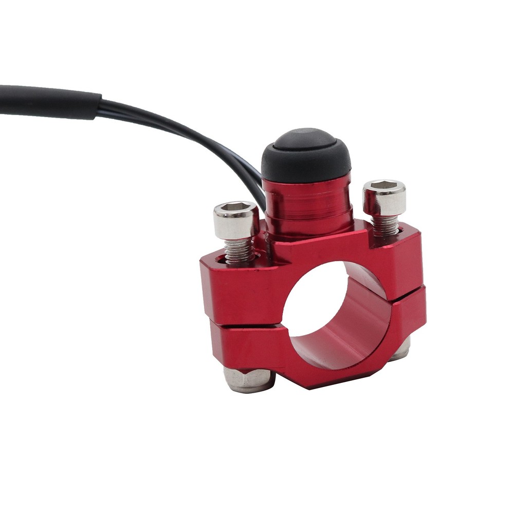 Motorcycle Switch Horn Handlebar Mount Push Button Momentary Start Universal Red