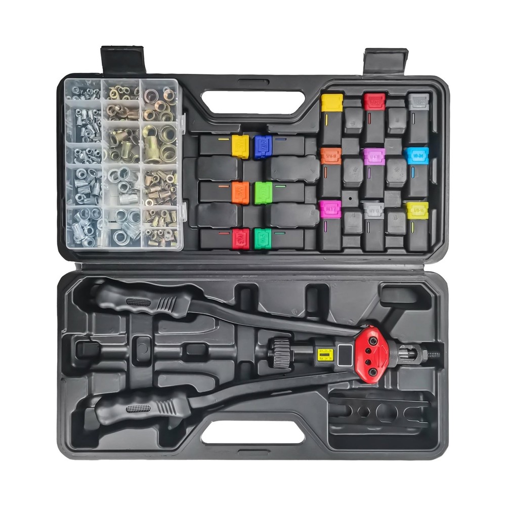 16" Professional Rivet Nut Tool Kit - Lever-Style Rivnut Tool with Visual Str...