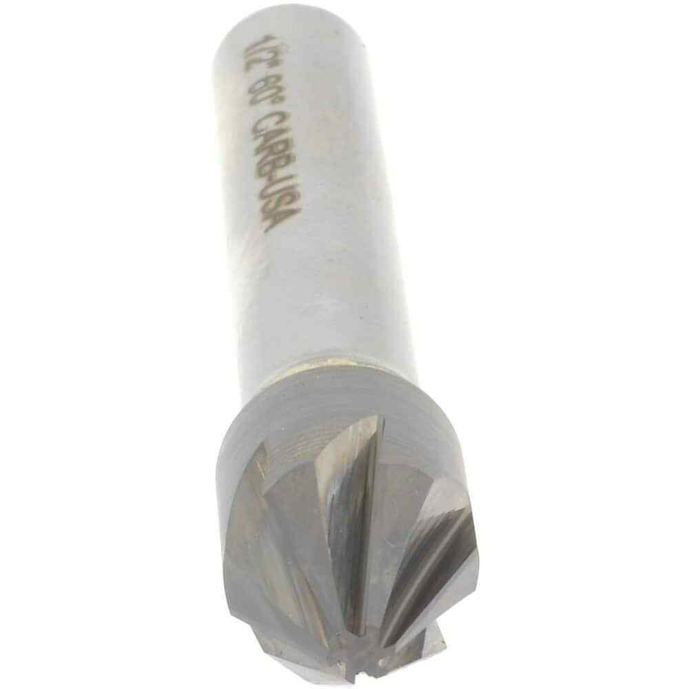 Hertel 1/2" Head Diam, 3/8" Shank, 6 Flute 60° Solid Carbide Countersink Brig...