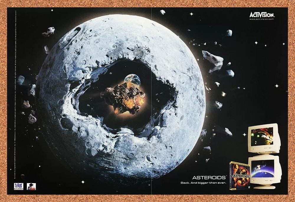 1998 Asteroids PC Original Advertisement / Retro Promo v1