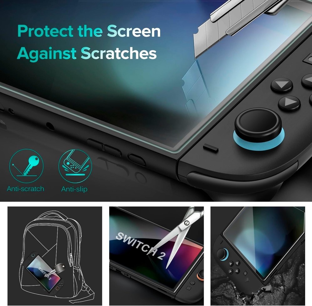 4-Pack Screen Protector for Nintendo Switch 2 Model 2025 with Alignment Frame