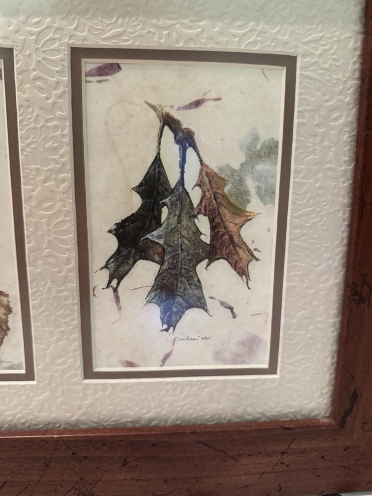 Original Signed Russ Erickson Studios Leaf Artwork Painting Signed Dated