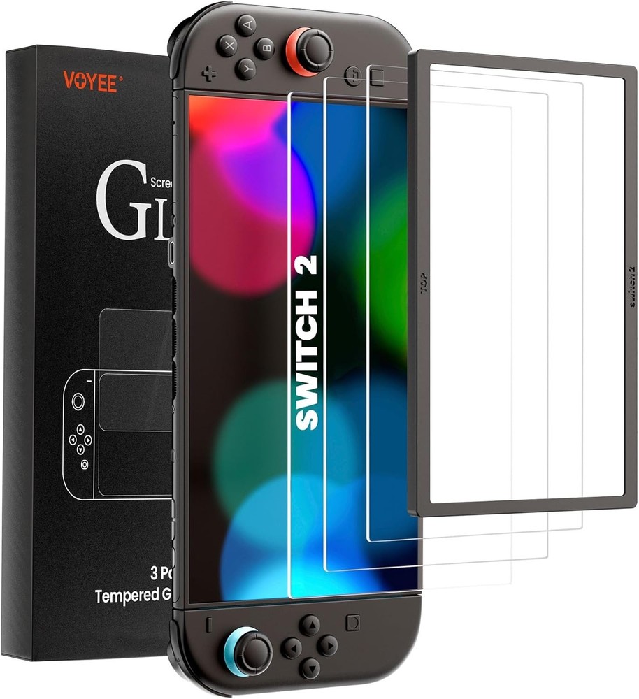 Ultimate 9H Tempered Glass Screen Protectors for 2025 Switch 2 - Easy Install