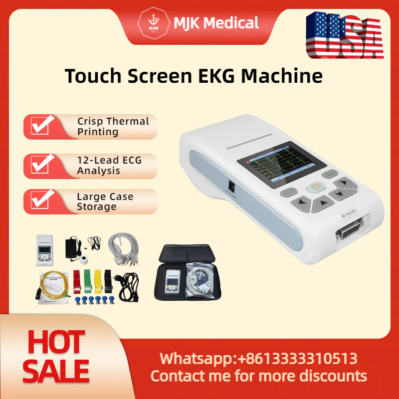 Touch Screen ECG90A Single Channel 12 Leads USB Software Printer EKG ECG Machine
