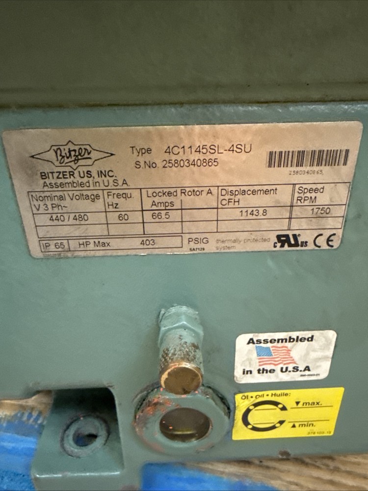 BITZER 4C1145SL-4SU Semi Hermetic Compressor (Read Description)