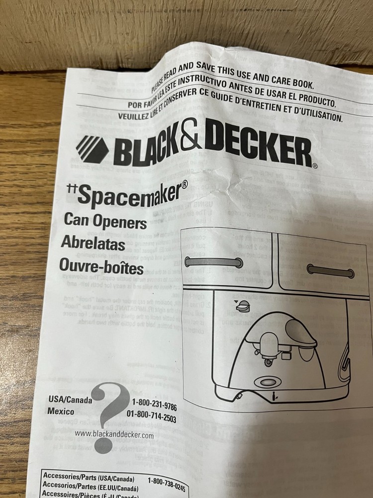 black and decker spacemaker can opener ec85 replacement hardware