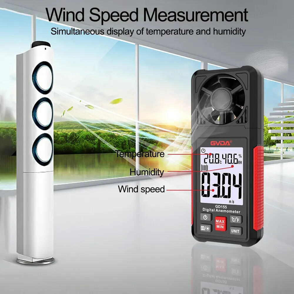 Digital Anemometer Handheld Wind Speed Meter for Measuring Wind Speed