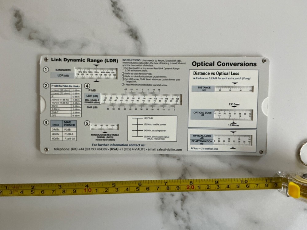 Vialite RF Sliding Conversion Calculator Analog Vintage