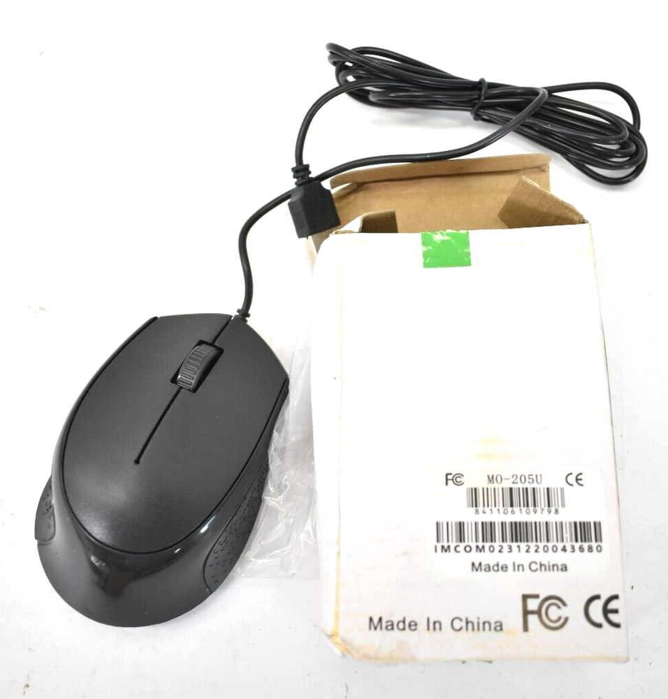 iMicro Computer Mouse Wired USB Optical Click Scroll Wheel AC952B-21 MO-205U