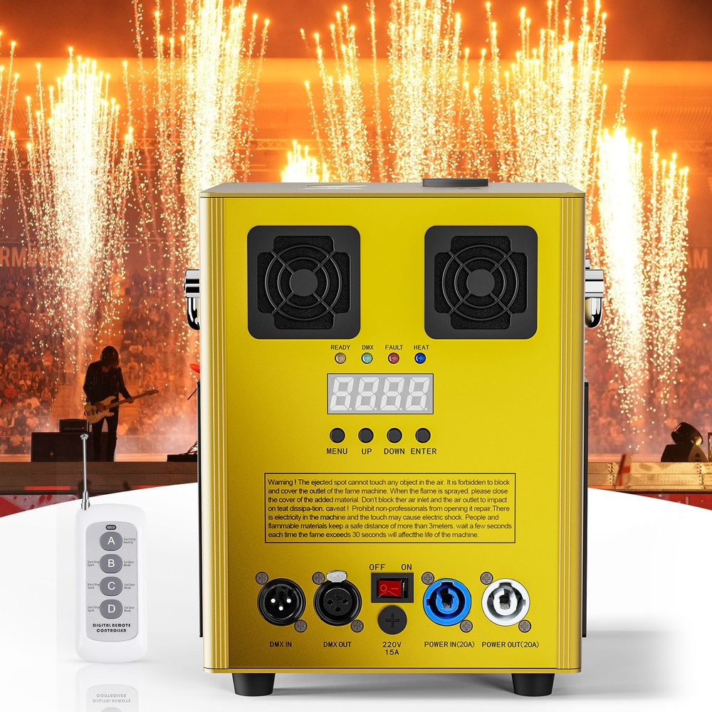 2x 700W Cold Spark Machine w/ Case DMX Wireless Remote Control Firework Machine