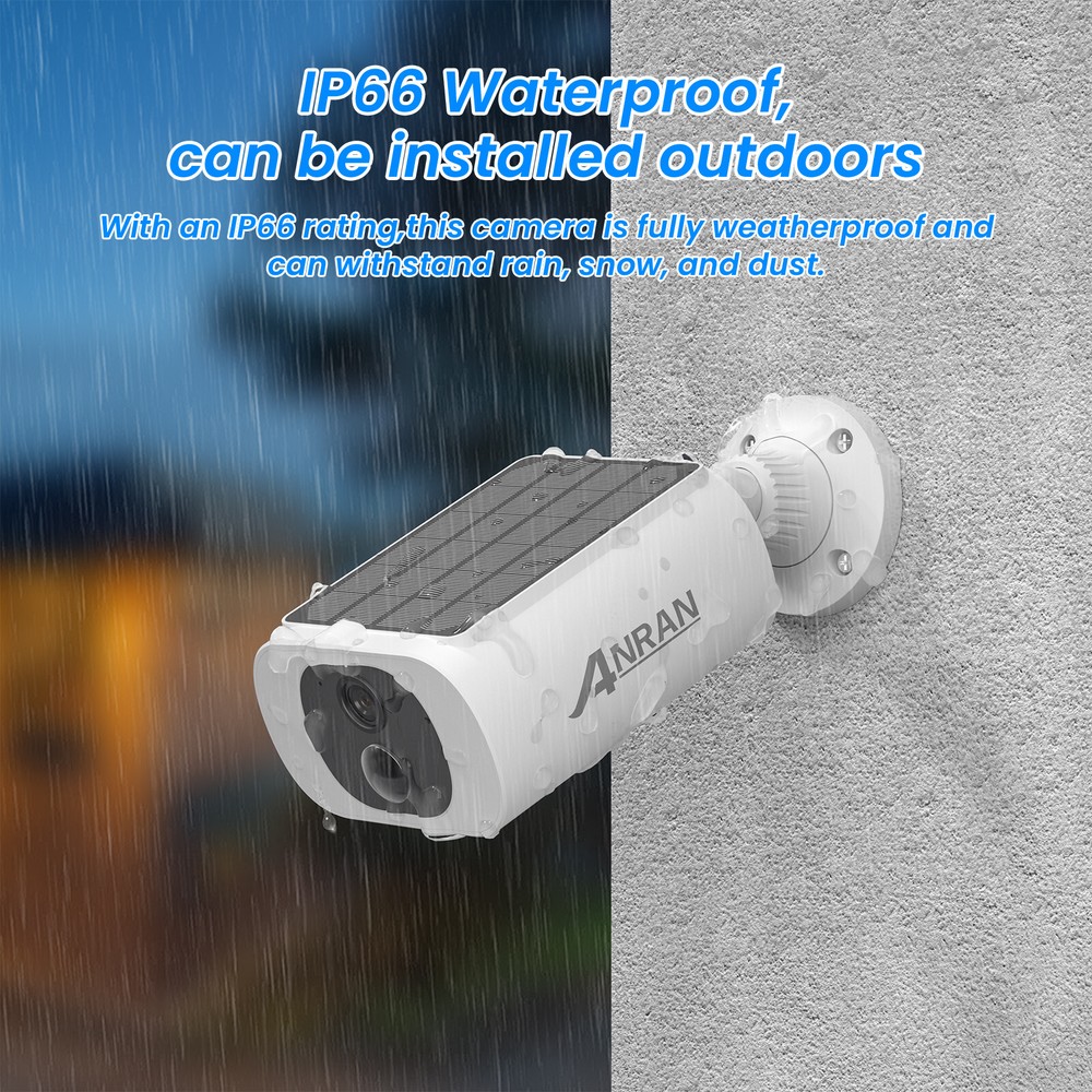 ANRAN Wireless Solar Battery Powered Wifi Home Security Camera System Outdoor 2K