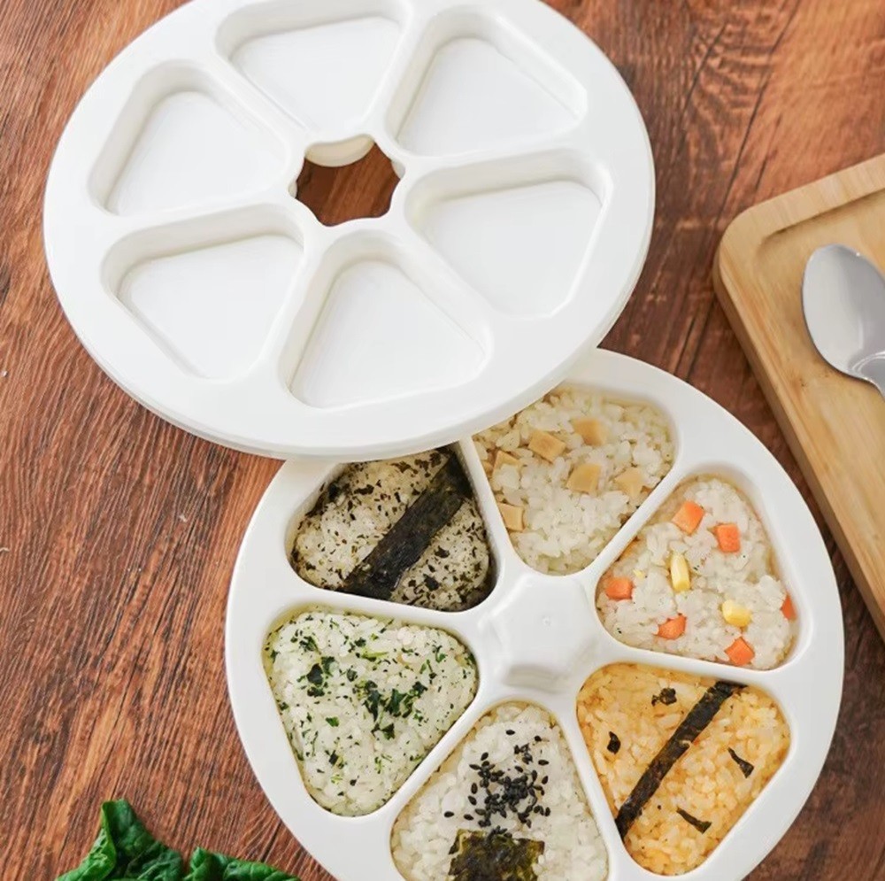 6-in-1 Onigiri Mold–Multifunctional Triangle Sushi Rice Ball Maker & Storage Set