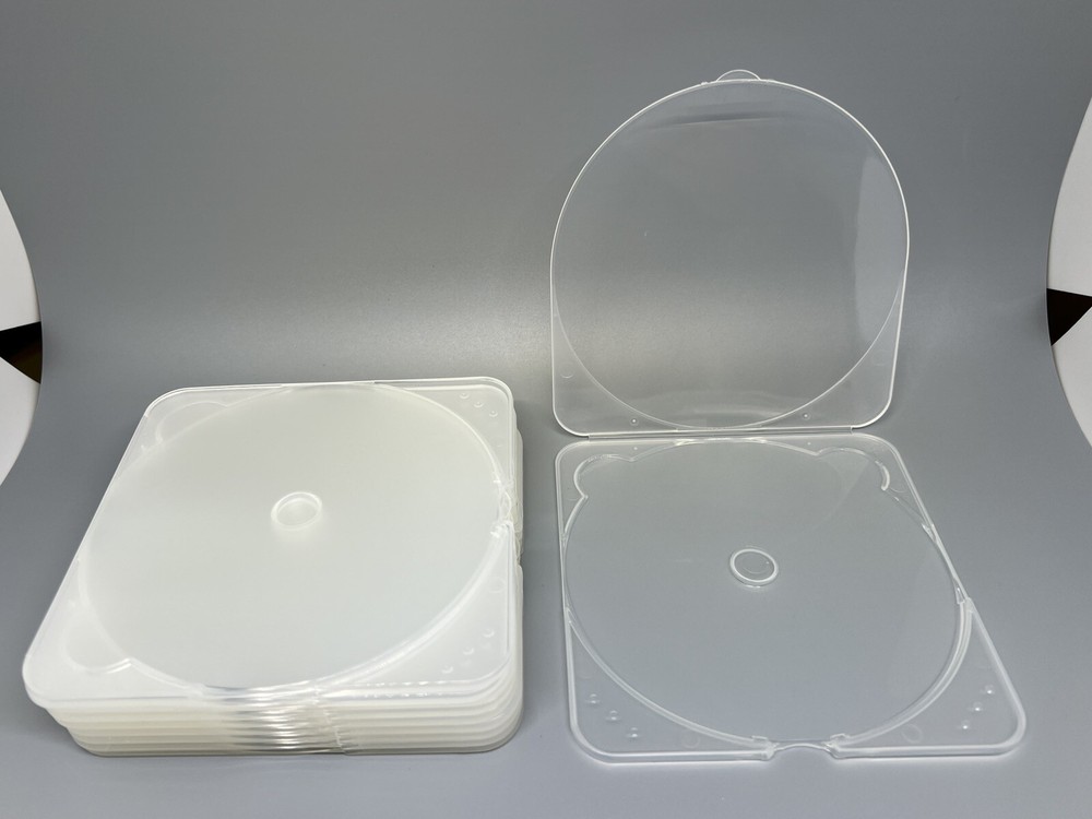 50 PCS NEW HIGH QUALITY SQUARE CD POLY CASES CD BOX, CLEAR, TRIMPAK