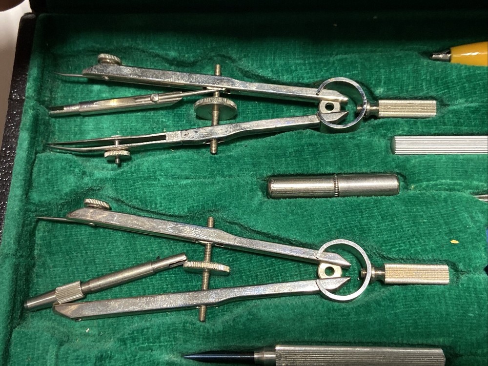 Vintage German Drafting Set 19- Tools Precision Engineering Drawing Kit