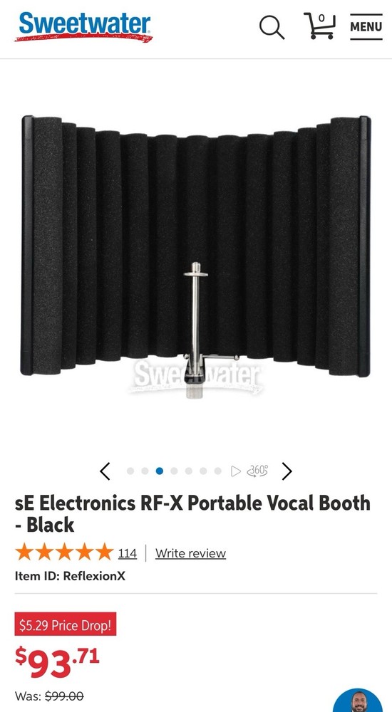 sE Electronics RF-X Portable Vocal Booth - Black