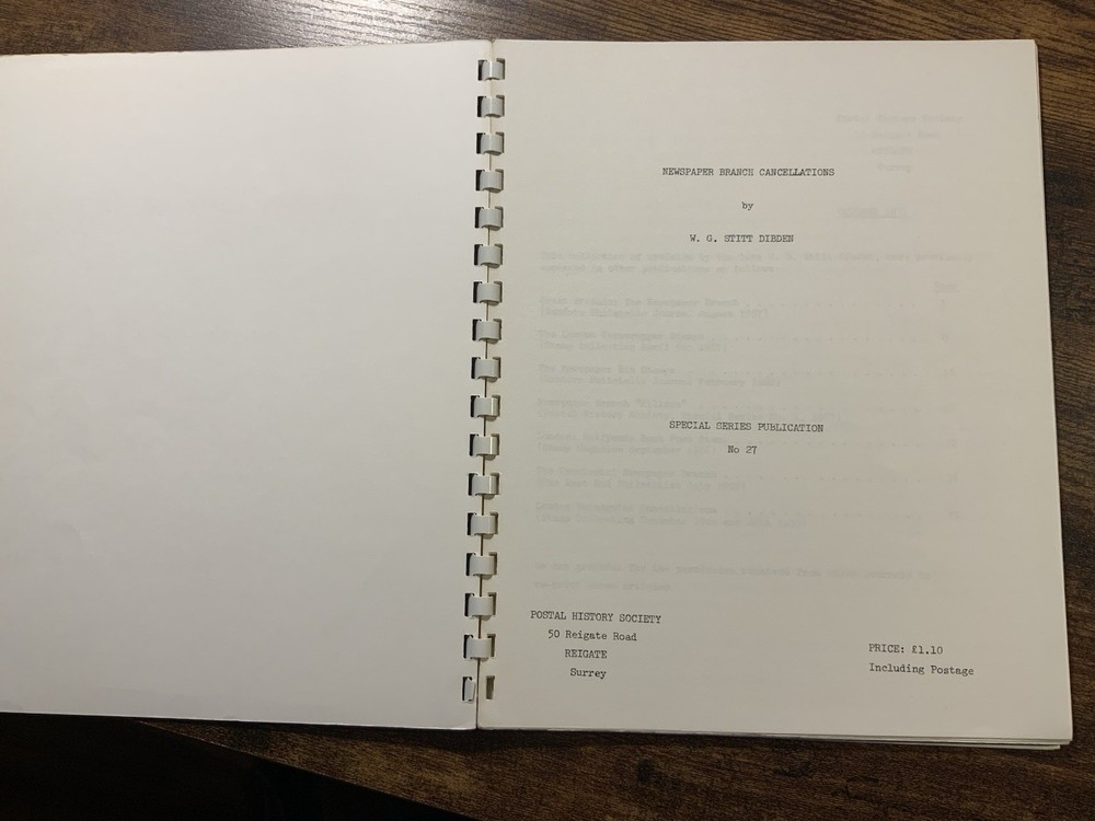 Newspaper Branch Cancellations By W G Stint Debden Postal History Paperback Book