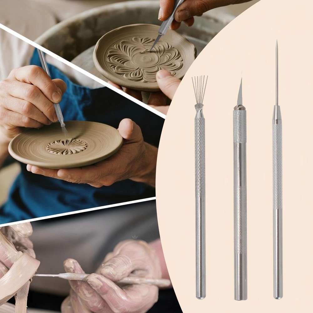 Basic Polymer Clay Tools, Clay Sculpting Tools Acrylic Roller Pin, Clear Rect...