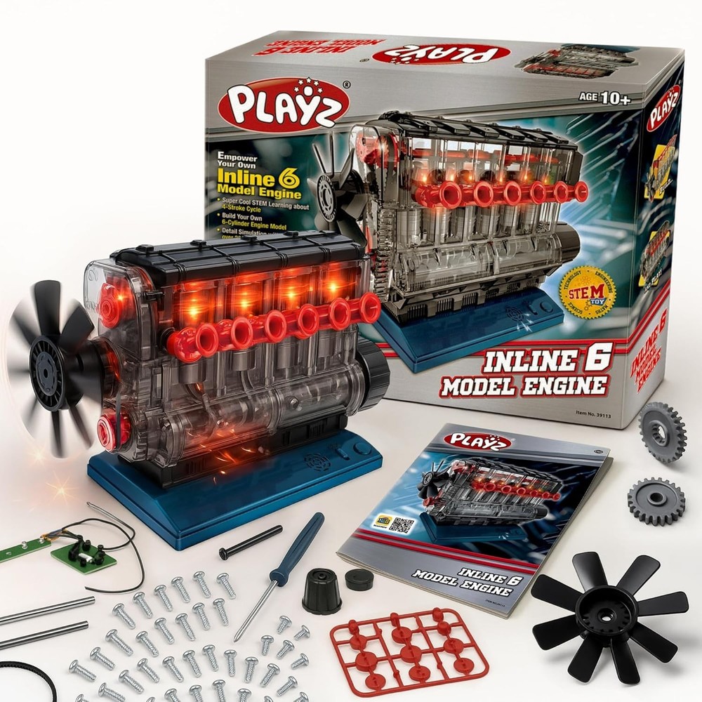 Inline 6 Engine Model Kit - Build Your Own STEM Inline 6 Small Engine That Ru...
