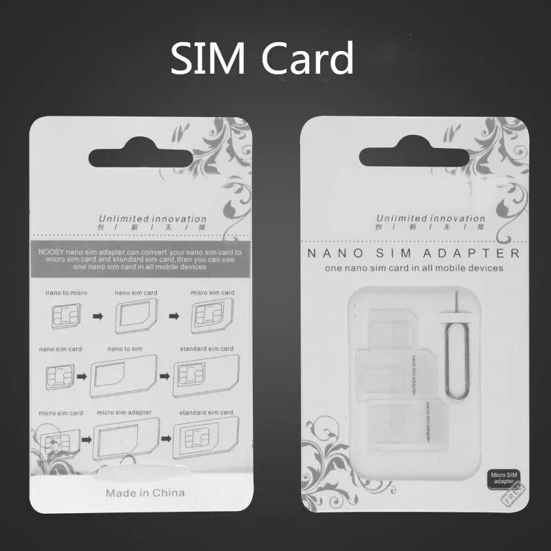 New Nano SIM Card to Micro Standard Adapter Adaptor Converter Set 4 in 1 US