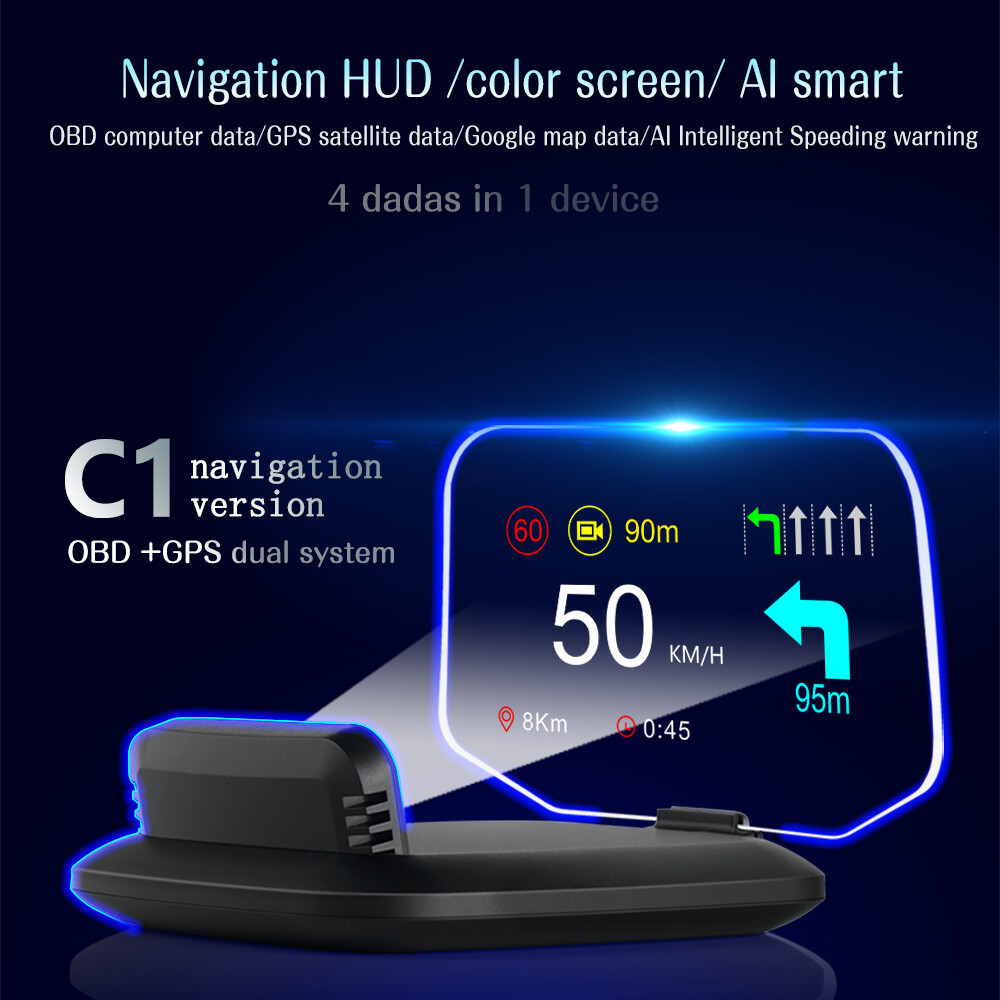 Car OBD2 Head Up Display Navigation HUD Mirror GPS HUD Projection Speedometer