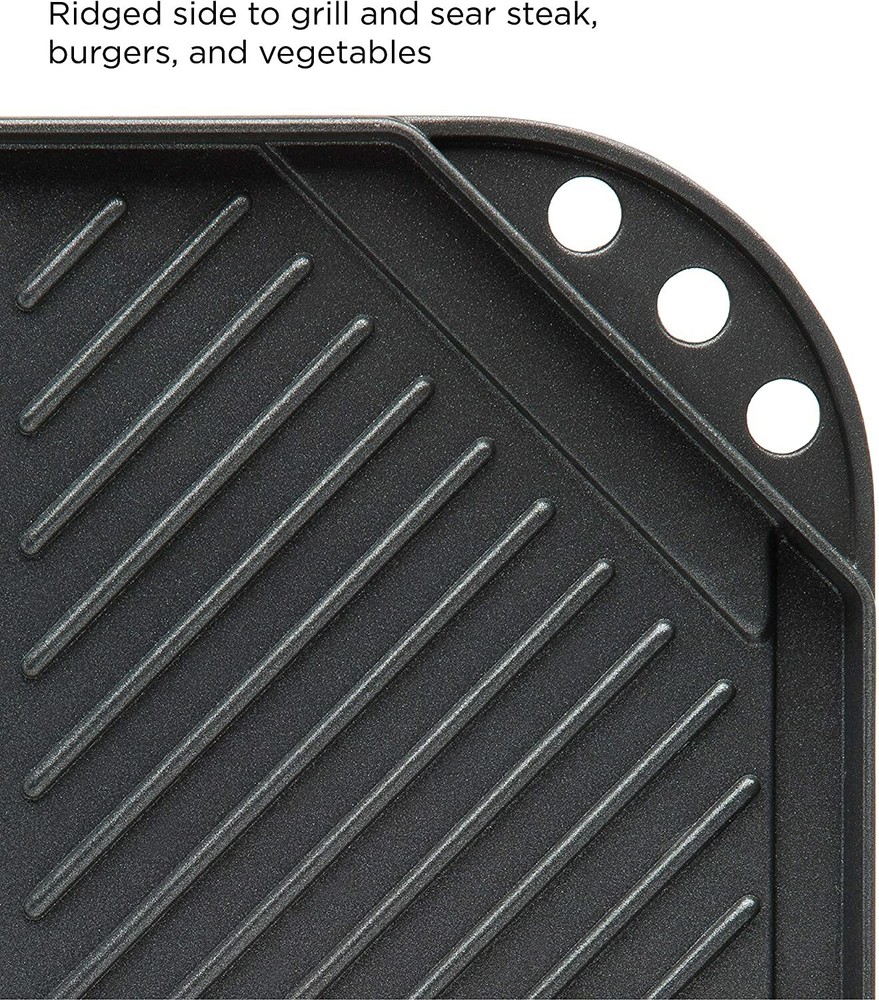 New Ecolution Reversible 19.5” x 11, Non-Stick, Double Burner Griddle Black