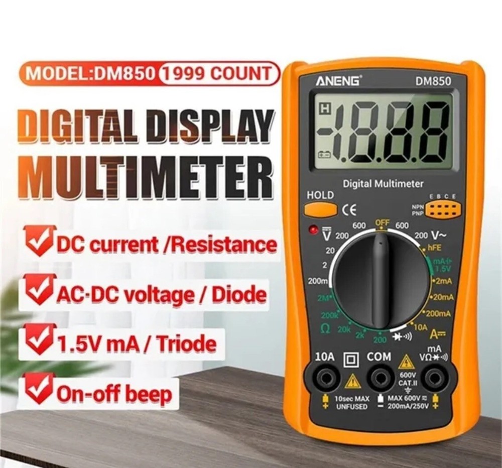 Digital Multimeter LCD Backlight AC/DC Volume Current Diode Triod Meter Tester