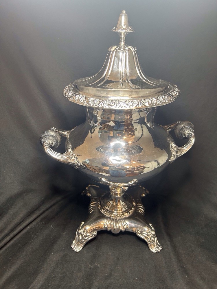 Antique Victorian Era Silver Plate Large Coffee, Tea Urn