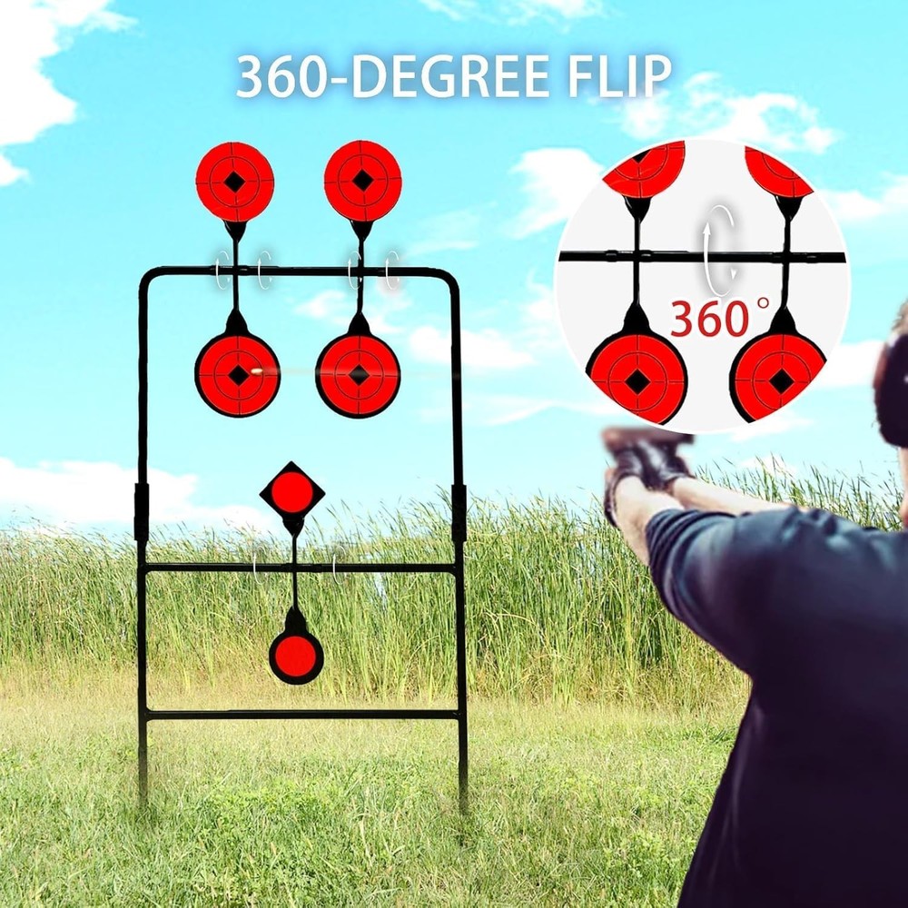 Metal Target, Backyard BB Target, Automatic Reset, Round, Iron, Portable Design,