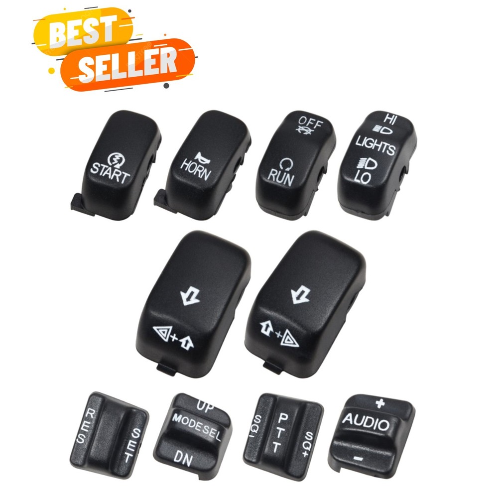 10 Pcs Black Hand Control Switch Housing Caps for Harley Davidson Models
