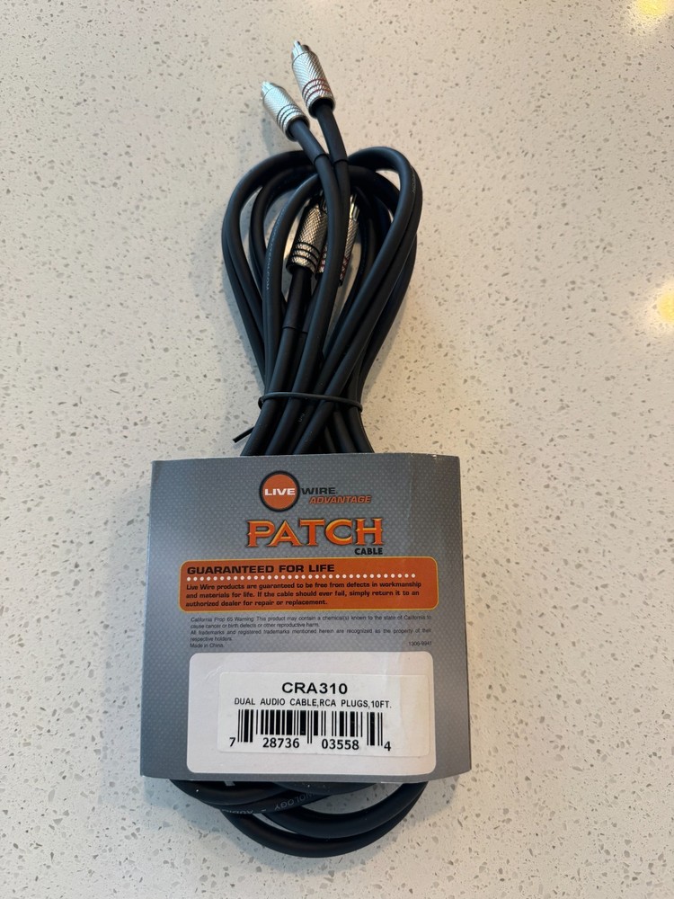 Livewire Advantage Dual RCA Cable 10ft