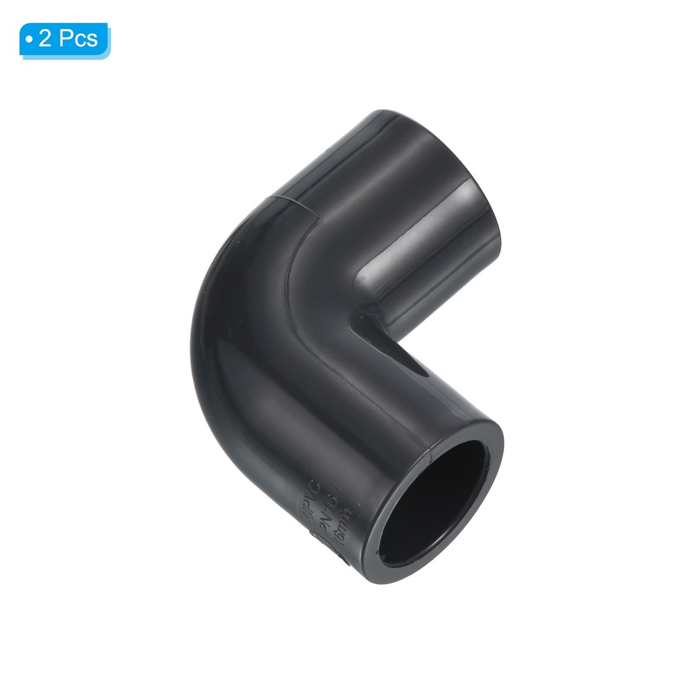 2Pcs UPVC Pipe Fitting Elbow 16mm Socket 90 Degree Adapter Connector Gray