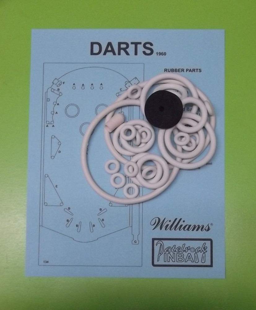 1960 Williams Darts Pinball Machine Rubber Ring Kit