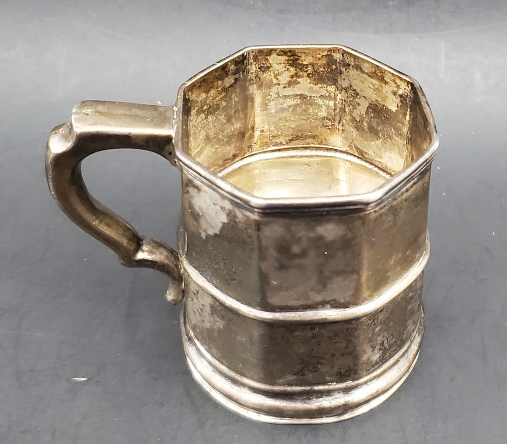 Antique J. Mood Charleston, Very rare, Solid Silver, Circa 1850, Drinking Cup