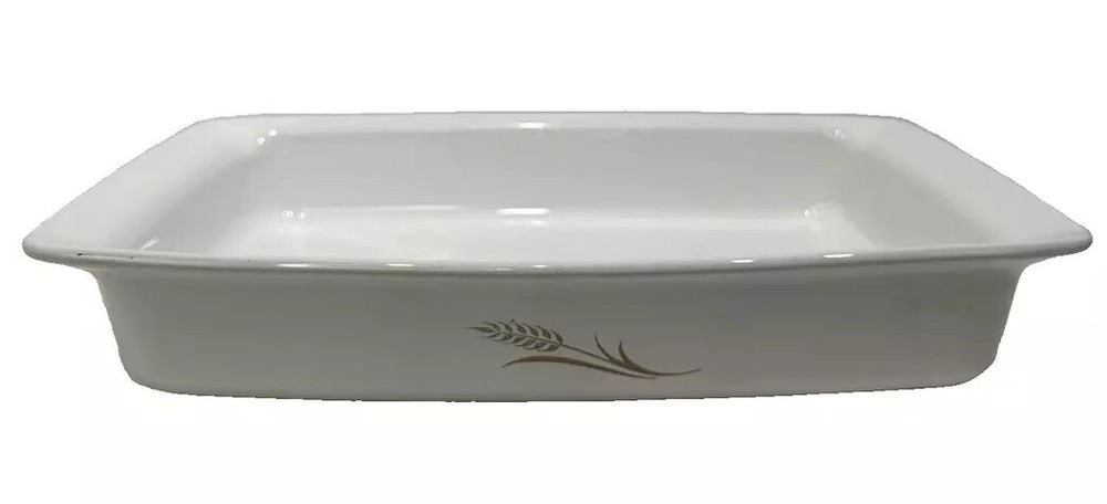 Corning Ware Wheat W-21 2-Quart Open Roaster 13”x9”x2”