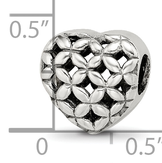 Silver Reflections Heart Bead QRS2652