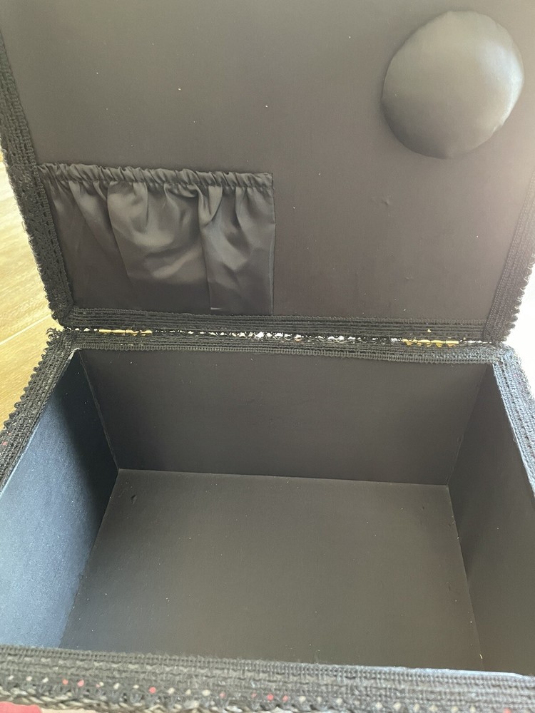Pink Grey And Black Sewing Basket