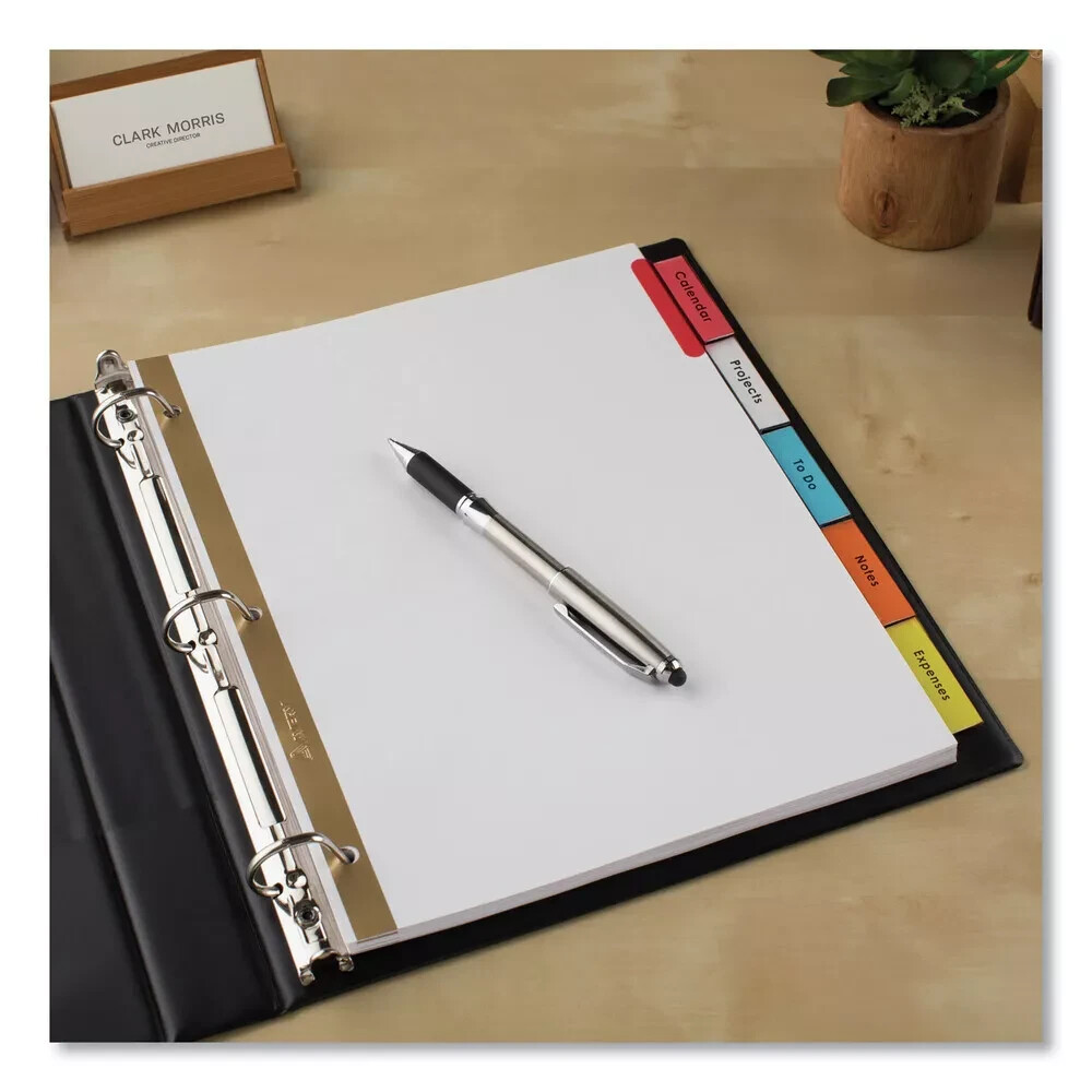 Avery 11121 5-Tab Insertable Big Tab Dividers - White/Assorted Tabs