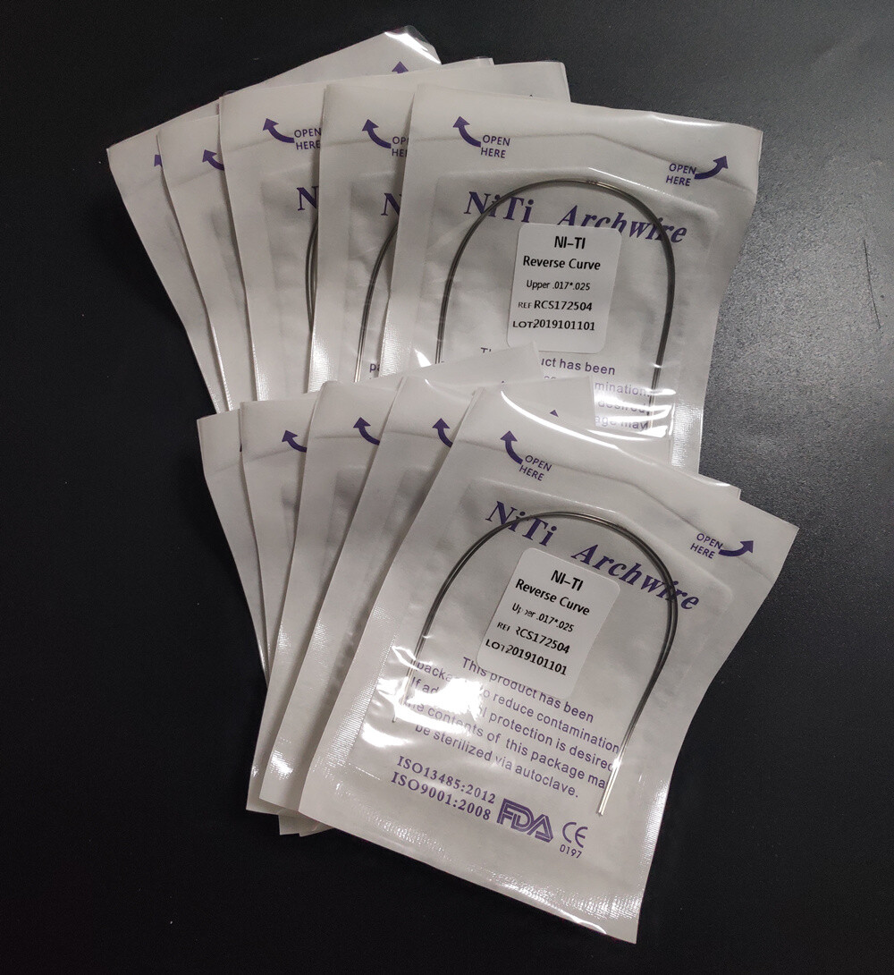 Dental Orthodontic Reverse Curve Arch Wires Super Elastic Niti Rectangular Wires