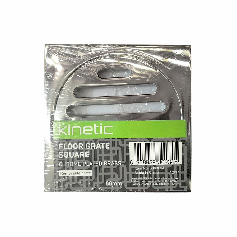 Kinetic 80mm Chrome Plated Square Floor Grate