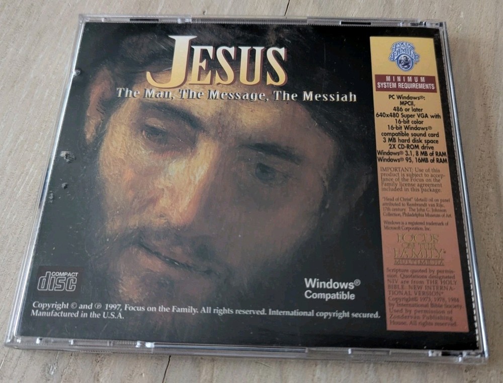 JESUS The Man, The Message, The Messiah CD-Rom Program ~ 1997 Windows Compatible