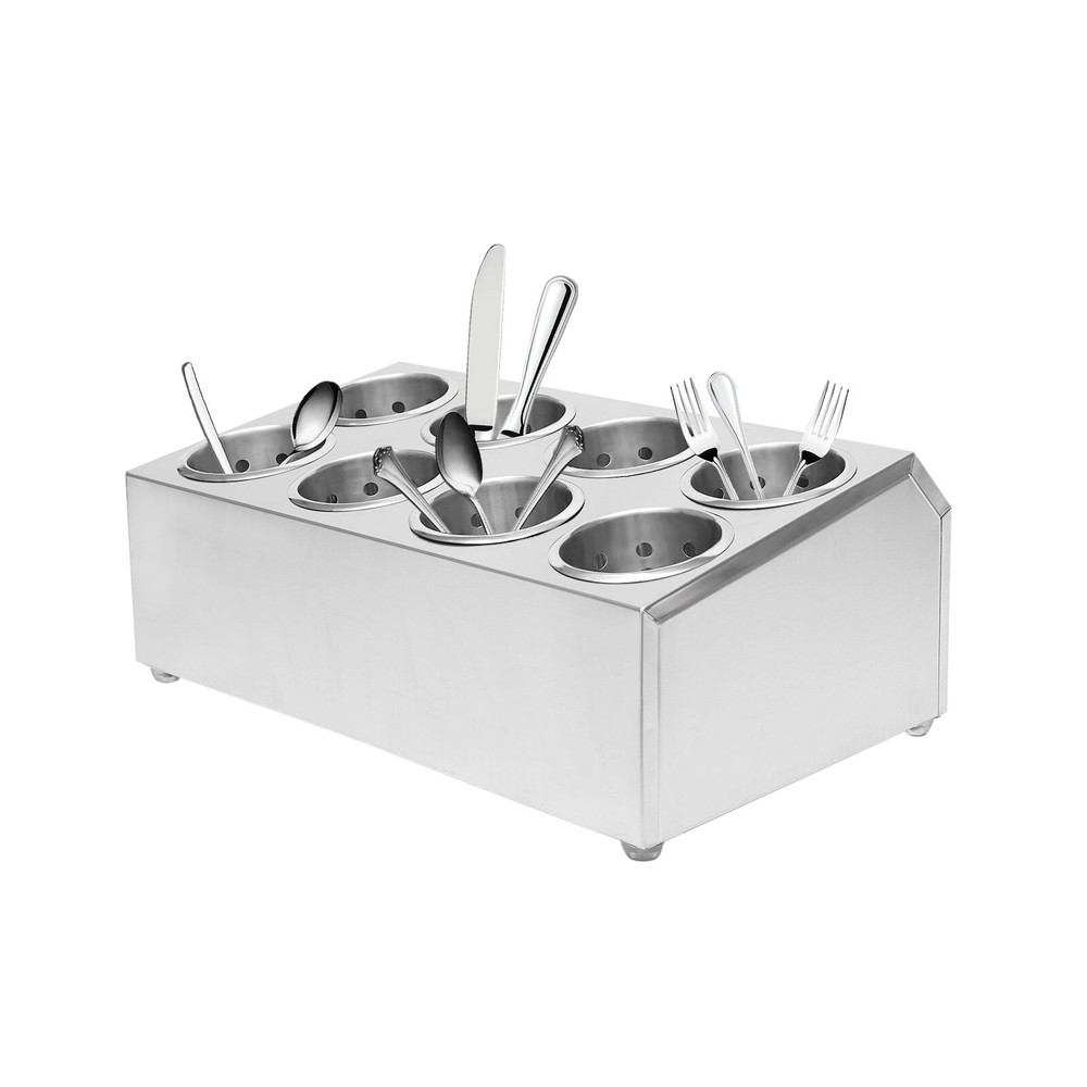 8 Compartment Stainless Steel Flatware Holder for Efficient Storage