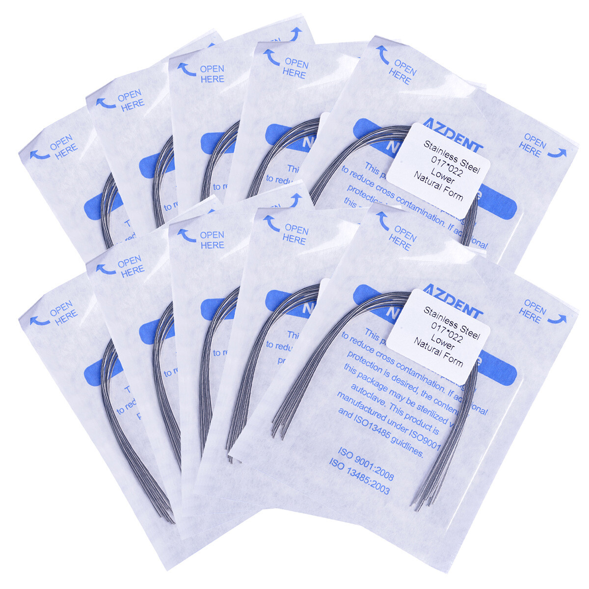 AZDENT Dental Orthodontic Arch Wires Stainless Steel Natural Form Rectangular