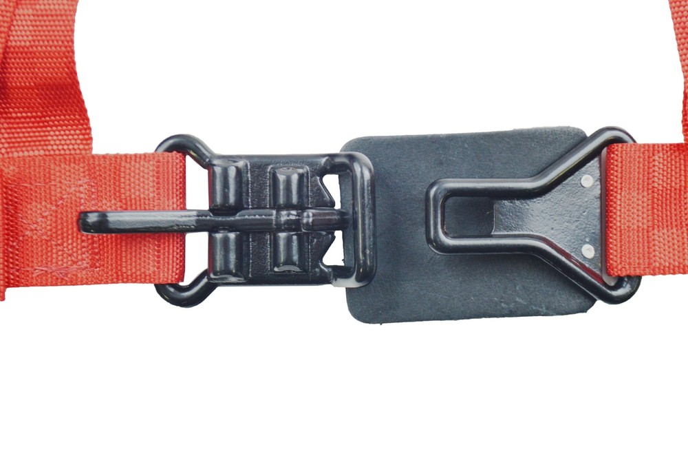 2" LATCH & LINK Y FLOOR MOUNT HARNESS 3 POINT PULL UP LAP BELTS RED CHECKERBOARD