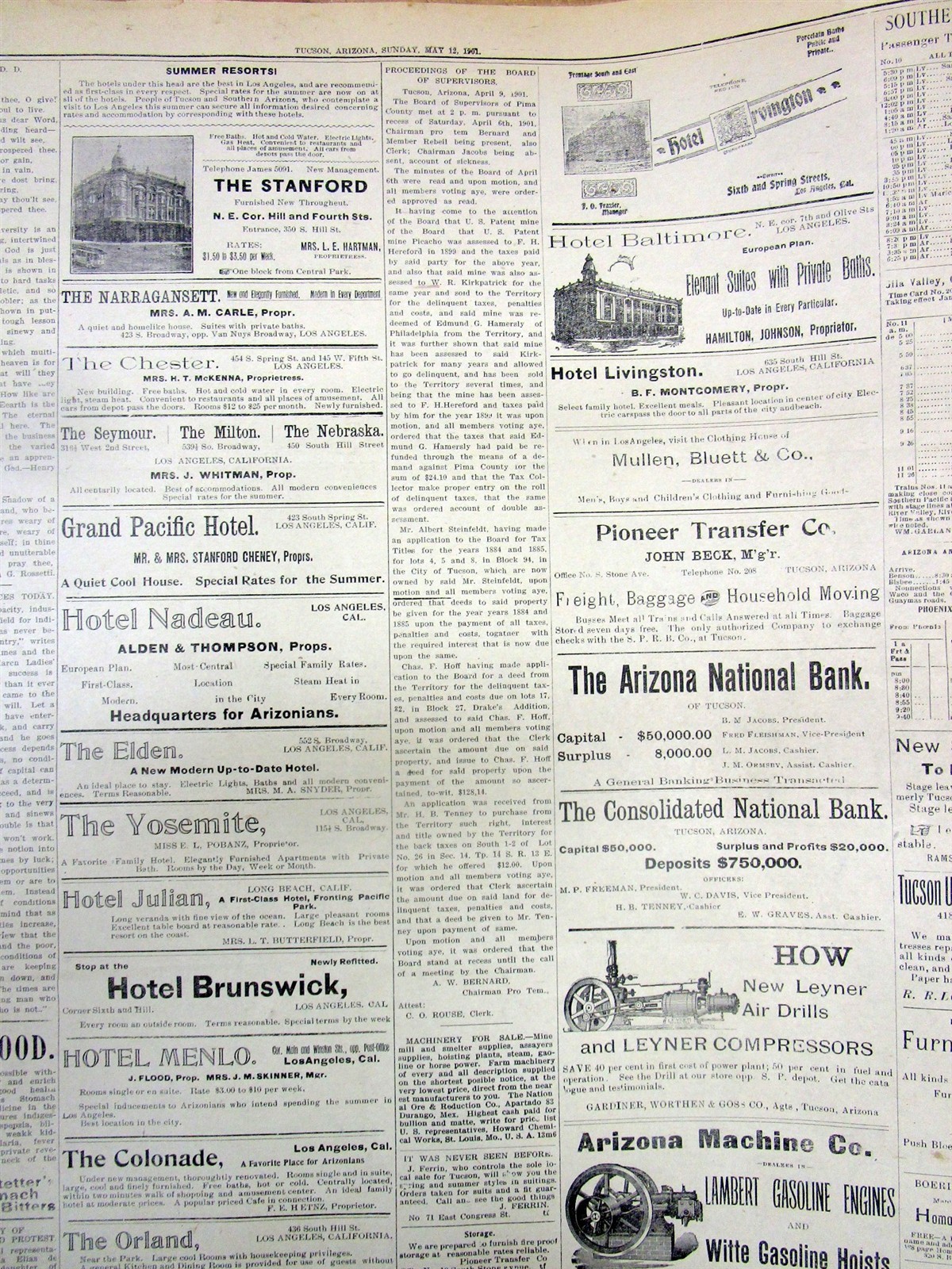Lot of 5 1901 TUCSON Arizona Territory newspapers WILD WEST frontier 125 yrs old
