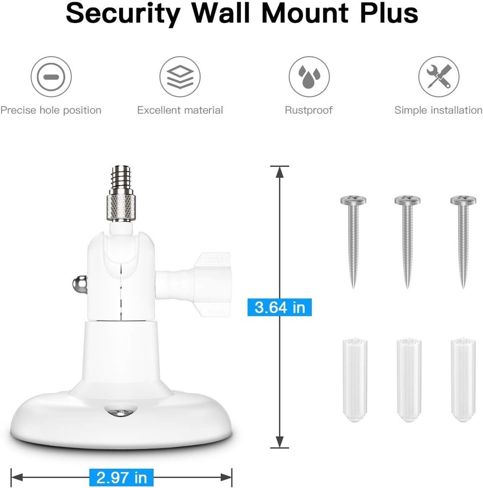 Adjustable Wall Mount Bracket for Stick Up Cam – 360° Swivel, Quick Install