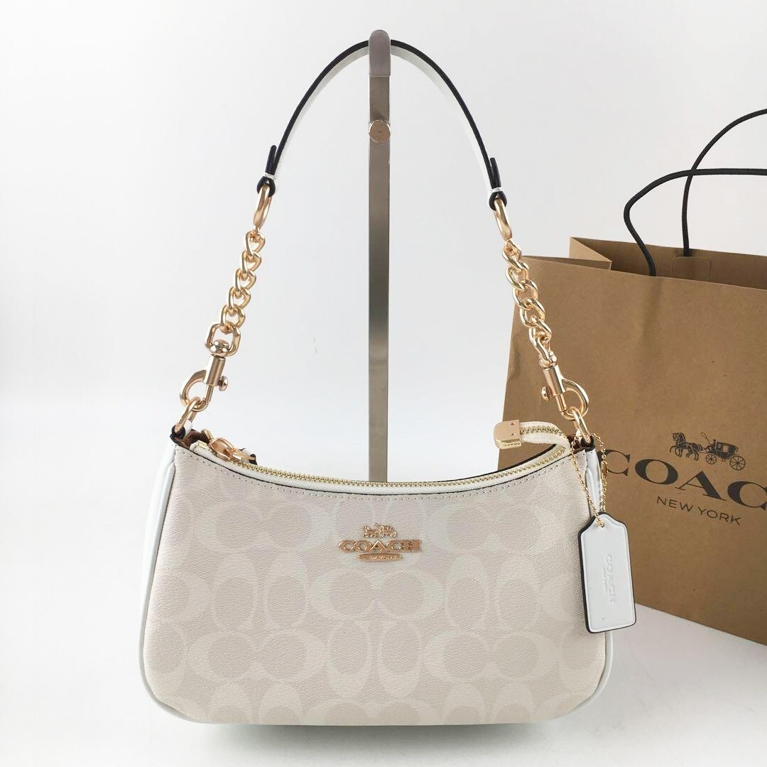 COACH Teri Shoulder Bag In Signature Canvas CA548 White NWT Ships from US