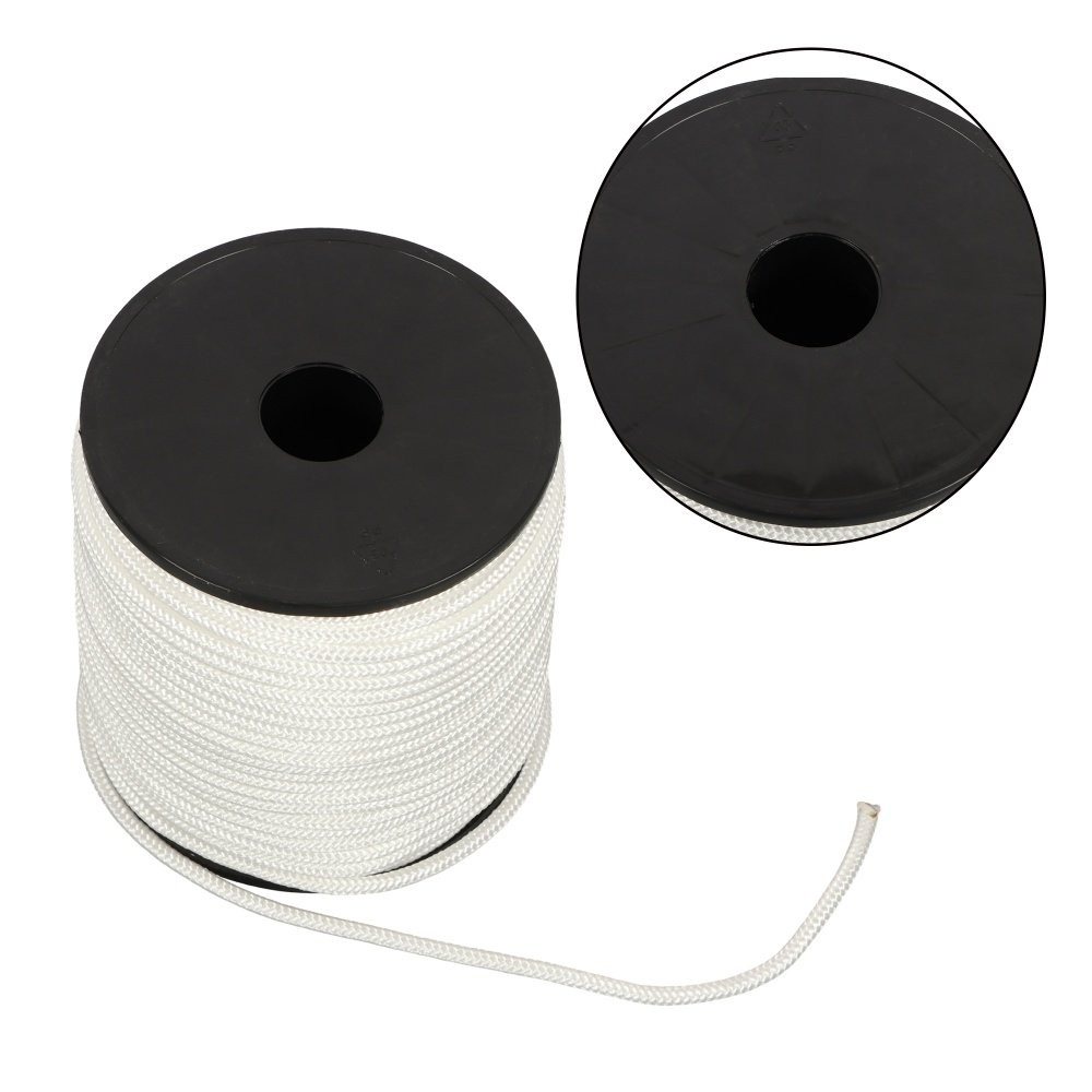 Multipurpose White Nylon Rope Sturdy Spool Solid Braid Knot Rope 1/4" × 5250'