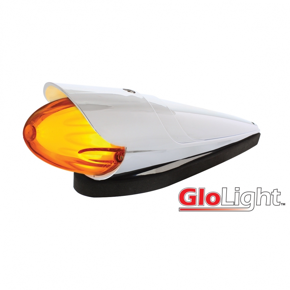 9 LED Dual Function GLO Grakon 1000 Style Cab Light Kit w/ Visor - Amber Lens