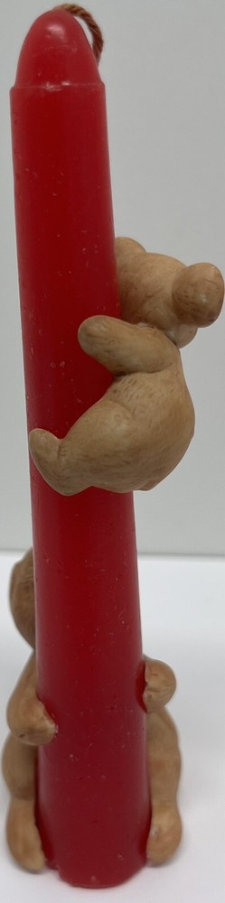 Frolicking Christmas bear candle huggers